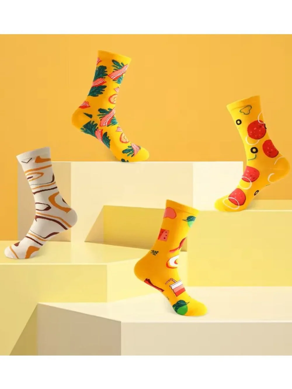 PIZZA SOCKS - Viral Pepperoni Pizza Sock - 4 Pairs - NEW
